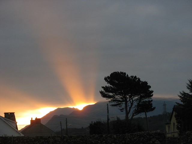 Winter solstice dawn over Llanrug